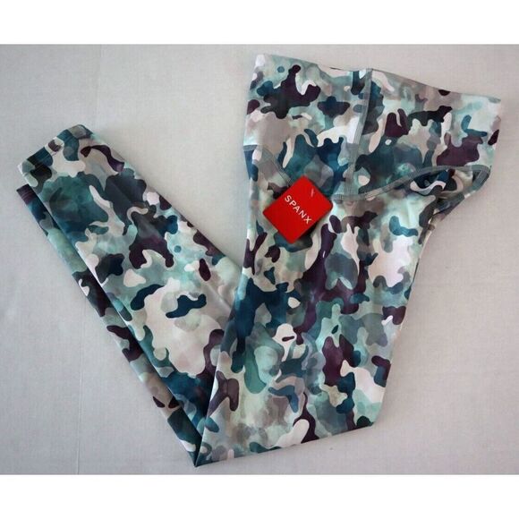 SPANX 50209R Women Sz XS Painted Camo Pink Multi Active Printed 7/8 Leggings - Picture 11 of 13